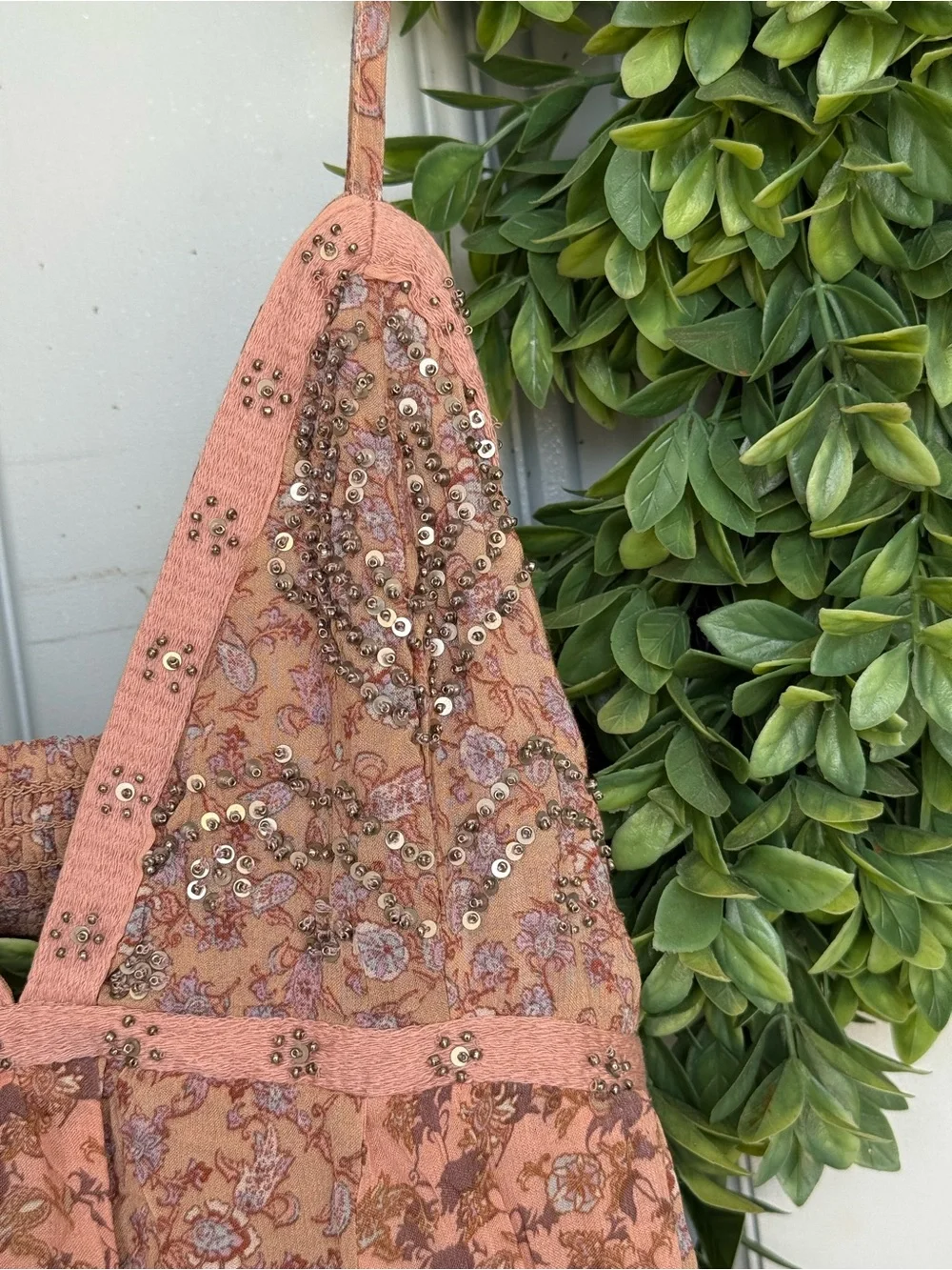 Free People Blush Sequin Lace Maxi Slip Dress